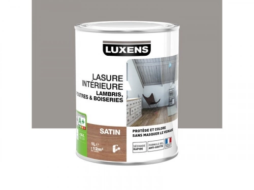 Lasure Intérieure Poutre Et Lambris Lasure Intérieure Luxens, 1 L, Gris-Gris N°3