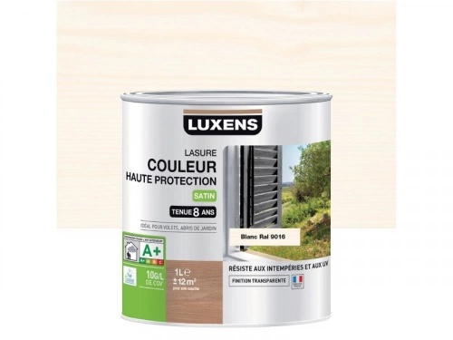 Lasure LUXENS Haute Protection 8 ans blanc satiné 1 L