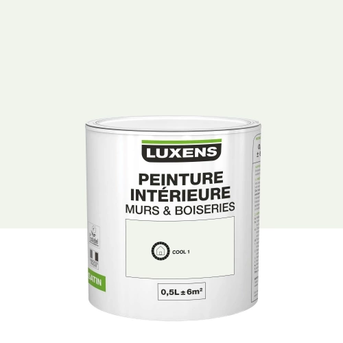Peinture mur et boiserie LUXENS cool 1 satiné 0.5 l