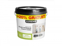 Peinture blanc mur / boiserie LUXENS Séjour et chambre satiné 10L+20% gratuit