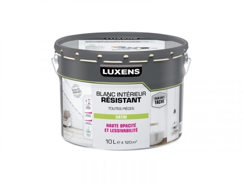 Peinture Mur, Plafond Et Boiserie Luxens Durable&Résistant Blanc Satiné, 10 L