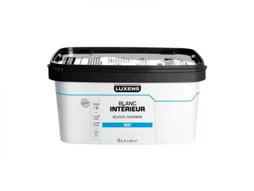 Peinture Mur Luxens Rafraichir Blanc Mat, 5 L