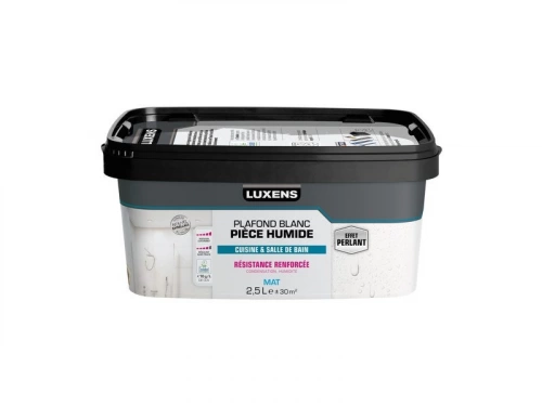 Peinture Plafond Luxens Pièces Humides Blanc Mat, 2.5 L