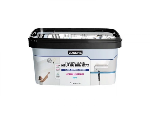 Peinture Plafond Luxens Sans Trace Blanc Mat, 5 L