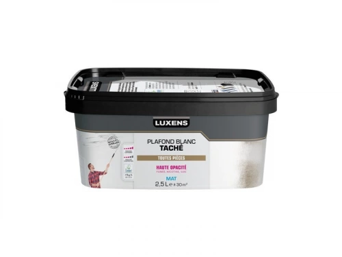 Peinture Plafond Luxens Plafond Tâché Blanc Mat, 2.5 L