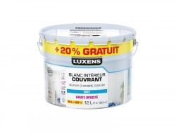 Peinture mur, plafond, boiserie blanc mat LUXENS Couvrant 10L+20% gratuit