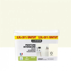 Peinture blanc cream 5 multisupports LUXENS satiné 2.5L+20% gratuit