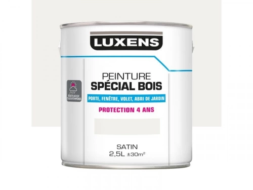 Peinture Bois Extérieur / Intérieur Luxens, Blanc Satiné 2.5 L