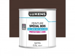 Peinture Bois Extérieur / Intérieur Luxens, Marron Satiné 0.5 L