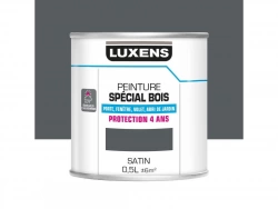 Peinture Bois Extérieur / Intérieur Luxens, Gris Basalte Satiné 0.5 L