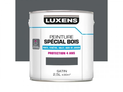 Peinture Bois Extérieur / Intérieur Gris Basalte Satin Luxens 2.5 L