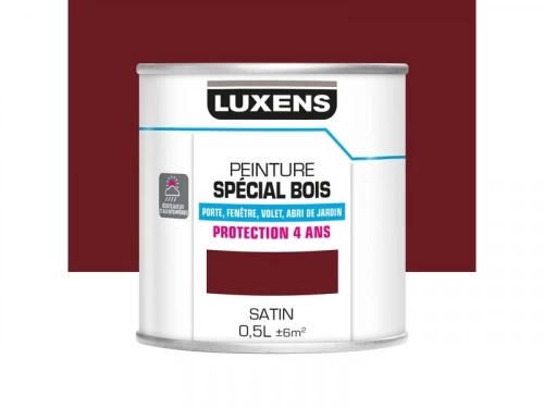 Peinture Bois Extérieur / Intérieur Luxens, Rouge Basque Satiné 0.5 L