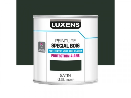Peinture Bois Extérieur / Intérieur Luxens, Vert Sapin Satiné 0.5 L