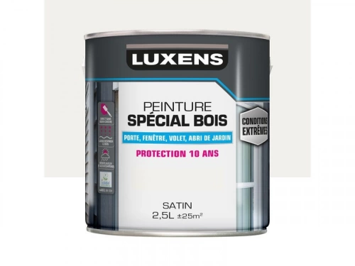 Peinture Bois Extérieur / Intérieur Satin Blanc Luxens 2.5 L