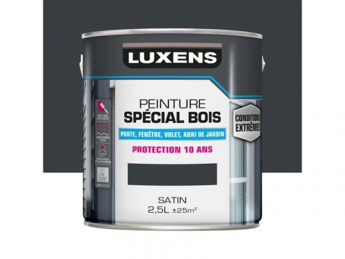 Peinture Bois Extérieur / Intérieur Satin Gris Anthracite Luxens 2.5 L