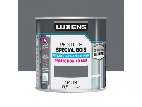 Peinture Bois Extérieur Conditions Extrêmes Luxens, Granit 2 Satiné 0.5 L