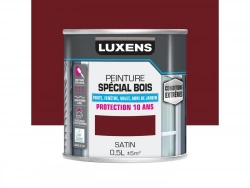 Peinture Bois Extérieur Conditions Extrêmes Luxens, Rouge Basque Satiné 0.5 L
