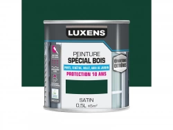 Peinture Bois Extérieur Conditions Extrêmes Luxens, Vert Mousse Satiné 0.5 L