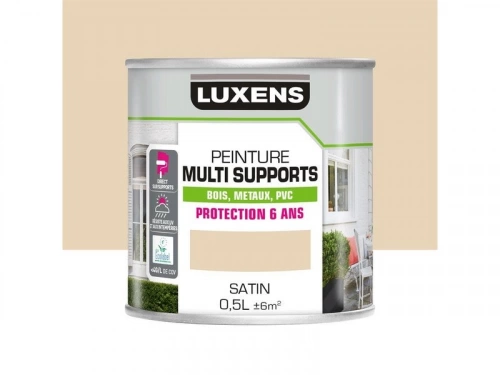 Peinture multimatériaux Extérieur Luxens Ivoire Clair Satiné 0.5 L