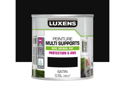 Peinture multimatériaux Extérieur Luxens Noir Satiné 0.5 L