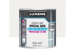 Peinture Bois Extérieur / Intérieur Brillant Blanc Luxens 0.5 L