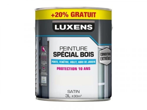 Peinture bois intérieur extérieur LUXENS blanc satiné 3 L