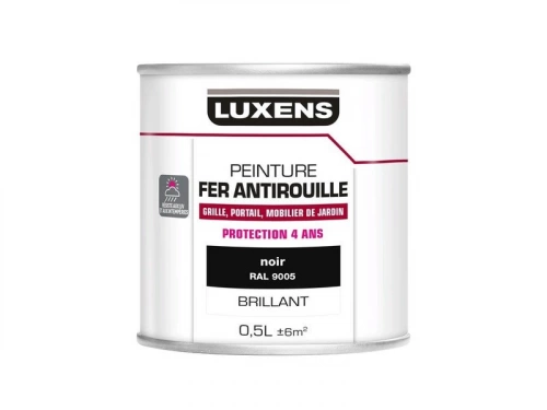 Peinture Fer Extérieur Noir Luxens Noir Glossy 0.5 L