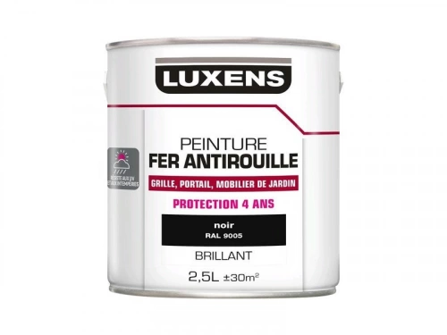 Peinture Fer Extérieur Luxens Noir Glossy 2.5 L