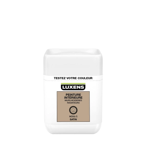 Testeur peinture, mur, boiserie, radiateur LUXENS, moka 5, satin, 0.05