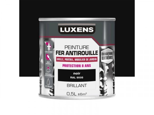 Peinture Fer Extérieur Luxens Noir Glossy 0.5 L