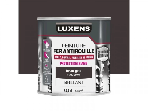 Peinture Fer Extérieur Luxens Brun Gris Glossy 0.5 L