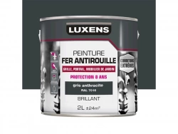 Peinture Fer Extérieur Luxens Gris Anthracite Glossy 2 L