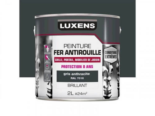Peinture Fer Extérieur Luxens Gris Anthracite Glossy 2 L