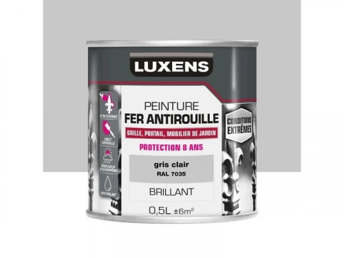 Peinture Fer Extérieur Luxens Gris Clair Glossy 0.5 L
