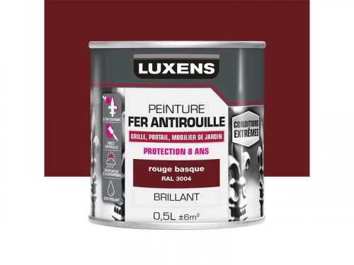 Peinture Fer Extérieur Luxens Rouge Provence Glossy 0.5 L