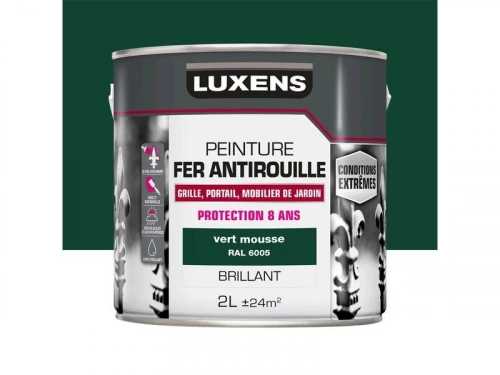 Peinture Fer Extérieur Luxens Vert Mousse Glossy 2 L