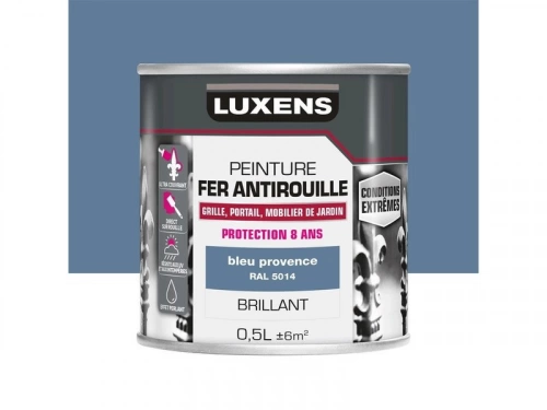 Peinture Fer Extérieur Luxens Bleu Provence Glossy 0.5 L