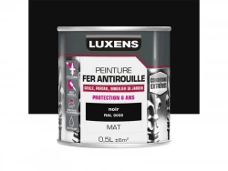 Peinture Fer Extérieur Luxens Noir Mat 0.5 L