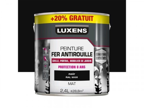 Peinture fer extérieure LUXENS noir mat 2L4
