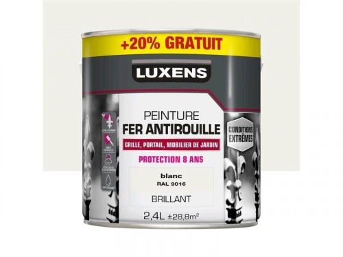 Peinture fer extérieur LUXENS blanc GLOSSY 2L4