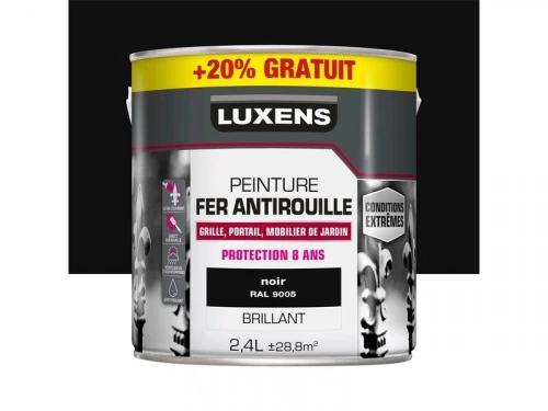 Peinture fer extérieur LUXENS noir GLOSSY 2L4