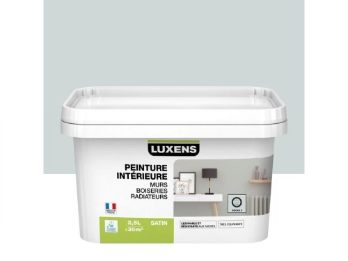 Peinture mur boiserie radiateur LUXENS smoke 6 Satiné 2.5 L