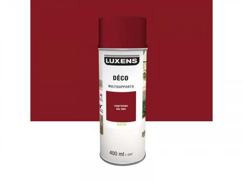 Peinture aérosol Multisupports LUXENS rouge basque ral 3004 satiné 400 ml