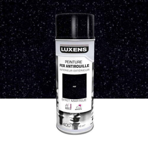 Peinture aérosol Fer antirouille LUXENS noir martelé 400 ml