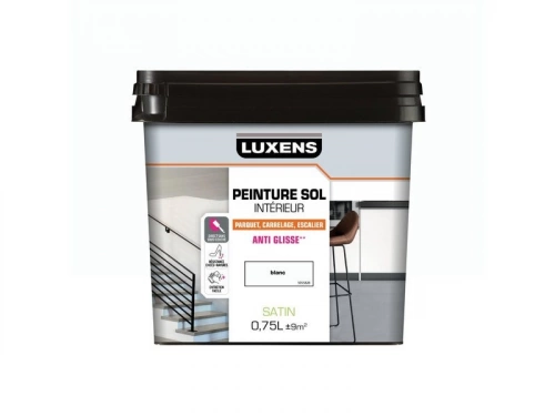 Peinture sol carrelage et bois intérieur, LUXENS, 0.75L blanc satiné