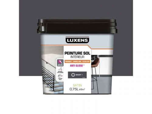 Peinture sol carrelage et bois intérieur, LUXENS, 0.75L granit 1 satiné