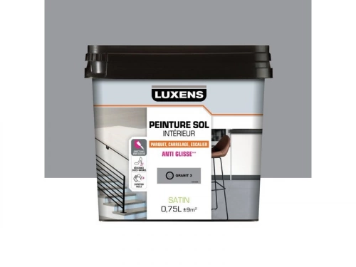 Peinture sol carrelage et bois intérieur, LUXENS, 0.75L granit 3 satiné