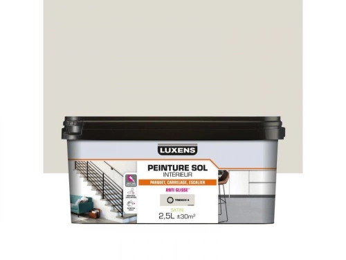 Peinture sol carrelage et bois intérieur, LUXENS, 2.5 L trench 6 satiné