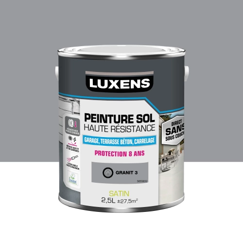 Peinture sol Haute résistance LUXENS, granit 3 satiné, 2.5 l