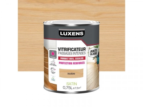 Vitrificateur pour parquet passages intenses, LUXENS, 0.75 L incolore satiné